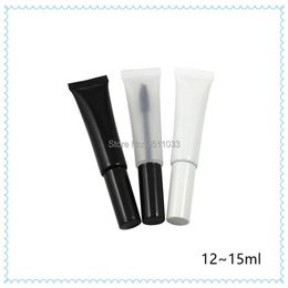 Bouteilles de rangement pots 15 ml de tuyau de tuyau doux en plastique blanc noir pour mascara vide transportable transportable cceaux compressibles crème con303f