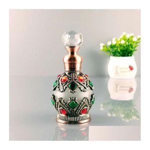 Botellas de almacenamiento Frascos 15 ml Dubai por botella Estilo árabe Rhinestone Vacío Recargable Esencia Contenedor Decoración para el hogar Entrega de gota Ga Dh9Lz