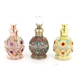 Botellas de almacenamiento Frascos 15 ml Vintage Recargable Vidrio de cristal vacío por botella Hecho a mano Decoración para el hogar Lady Regalo de vacaciones Fy2948 BB1203 Drop DHHWD