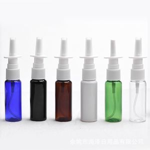 Botellas de almacenamiento Frascos 20 ml PET Botella vacía Plástico Bomba de pulverización nasal Pulverizador Niebla Nariz recargable para
