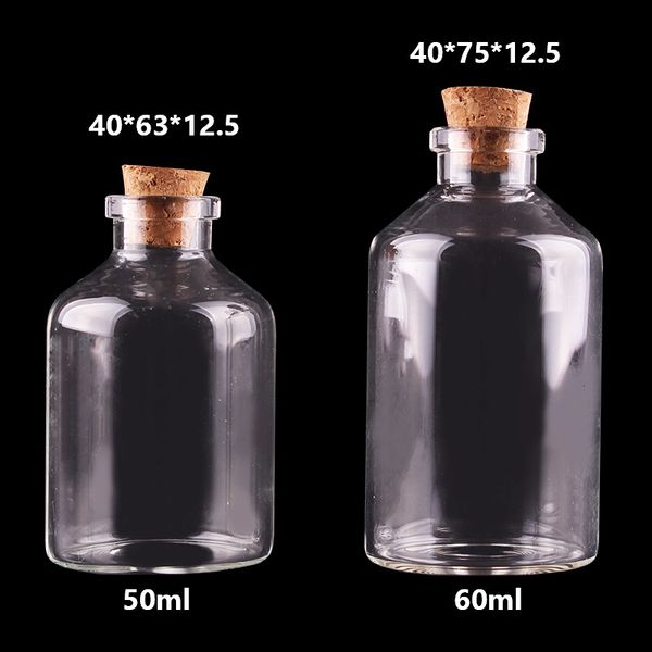 Frascos de botellas de almacenamiento, 20 piezas, 50ml, 60ml, pequeñas botellas de vidrio con tapón de corcho, botellas de especias vacías, frascos para manualidades de regalo, 230217