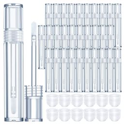 Bouteilles De Stockage Bocaux 20pcs 5ML Vide Transparent Lipgloss Conteneurs Tubes Rond Clair Cosmétique Lipgloss Tube Emballage Tubes De Brillant À Lèvres Avec Baguette 230710