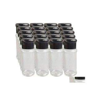 Bouteilles De Stockage Bocaux 20Pcs / Set 100Ml Épice Salière Poivrière Pot D'assaisonnement Noir Peut Bouteille Barbecue Connt Cuisine Gadget Outil D Dhf8G