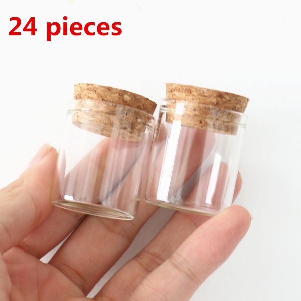 Bouteilles de stockage Bocaux 24 pcslot 253035mm 12 ml Petit bouchon de bouteille en verre Tube à essai Lièges Spice Mini DIY Flacon Container 230625