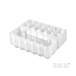 Bouteilles De Stockage Bocaux 24 Pcs Cartons À Oeufs En Plastique Bk Porte-Plateau De Poulet Clair Pour Famille Pâturage Ferme Marché D'affaires 12 Grilles Drop Dhjfm