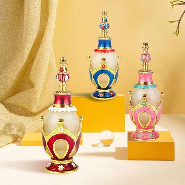 Bouteilles de stockage Bocaux 3/10 / 25ml Arabian Antiqued Metal Middle East Style Oils Dropper Bouteille de parfum rechargeable Cadeaux de décoration pour Weddin