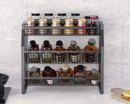 Opslag Flessen Potten 3 Tier Kruidenrek Badkamer Keuken Aanrecht Plank Houder Organizer Ophangrekken Seasoning8843466