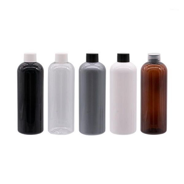 Botellas de almacenamiento Frascos 300 ml Botella recargable de plástico vacía con tapa de rosca negra transparente blanca Cosmeticos Feminino PET Contenedor redondo