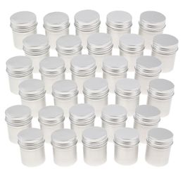 Bouteilles de stockage Bocaux 30x 50ml Aluminium Tin Lip Pot Cosmetic Cream Jar Bottle Container