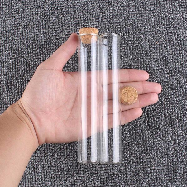 Bouteilles de rangement pots 5 tubes à essai de 60 ml avec bouchons de liège 25 * 150 mm en verre terrarium bouteilles en pot pour procédé de bricolage accessoires de laboratoire H240425