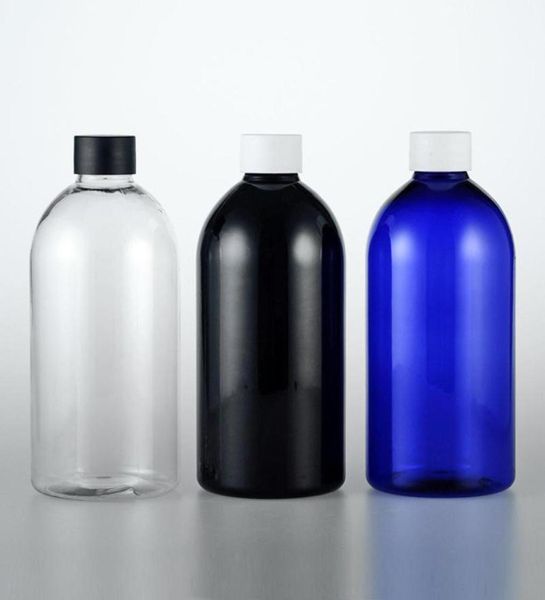 Bouteilles de rangement pots 500 ml x 20 bouteille en plastique transparent bleu noir avec capuchons à vis d'emballage cosmétique liquide PET9927665