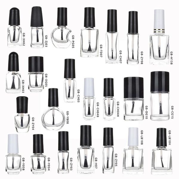 Bouteilles de stockage Pots 50 pcs/lot 2 ml-15 ml Vide En Verre Vernis À Ongles Avec Brosse Haute Transparent Polonais Bouteille Cosmétique Conteneur