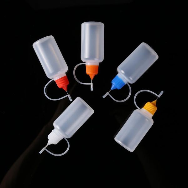 Frascos de botellas de almacenamiento 5pcs 10/20/30/60 ml La punta de la aguja puede ser aplicador de pegamento pintura a prueba de tapa a prueba de niños ojo de ojo líquido vacío BottlessTorage
