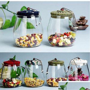 Opslagflessen Potten 600 ml glazen pot Keukenvoedselcontainers met deksel Flesgrootte 600 ml 4 kleuren Drop Delivery Huis Tuin Houseke Otngr