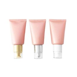 Opslagflessen Potten 60 ml lege parel roze PE plastic cosmetische knijpbuis wit goud zilver airless pomp huidverzorging zonnebrandcrème lotion bott