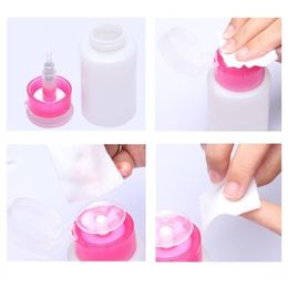 Opslagflessen potten 60 ml herbruikbare lege plastic nagel kunstremover remover alcohol vloeistof drukp pompdispenser fles reinigingsbaar