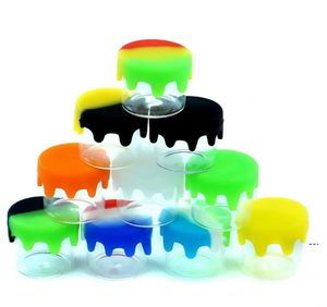 Opslag Flessen Potten 6Ml Glazen Container Anti-aanbak Wax Containers Lege Fles Sile Deksel Doos Olie Pot Houder C374