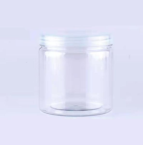 Bouteilles de rangement pots 8 oz 250g en plastique clair de carrosserie transparent crème à broux crème vide réutilisation avec les couvercles imprimables logo personnalisé drop9478045