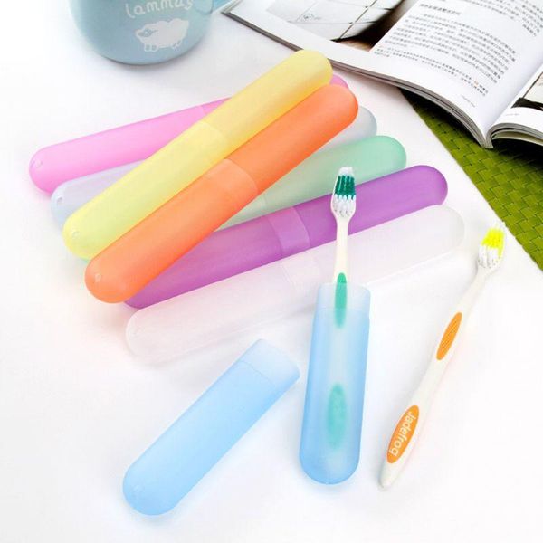 Bouteilles de stockage bocaux bonbons couleur plastique brosse à dents étui Transparent Portable boîte conteneur