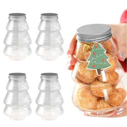 Bouteilles de rangement Jars Christmas Biscuit Biscuit Scellé Can Tree Milk Tea Snack Food Conteneur Home Decoration H240425