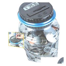 Botellas de almacenamiento Jares Creative Digital Money Box Electronic USD Coin Coin Coin Bank Bank Saving Jar Regalo con LCD Sn Drop entrega H Dhohe