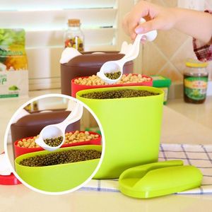 Opslagflessen potten creatieve keuken plastic voedselpot en modern huis multi-korrel met dekselconsolidatiebox lepel