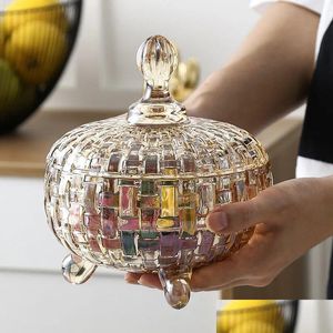 Bouteilles de rangement Jars European Crystal Glass Candy tasse de salon créatif Poules de plomb Drop Livraison Home Garden Housekeeping Organiza Dhaoi