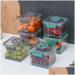 Opslag Flessen Potten Voedselcontainer Transparant Hoge Capaciteit Goede Afdichting Vacuüm Koelkast Fresh-Kee Box Met Deksel Huishoudelijk Dr Dh0Wf