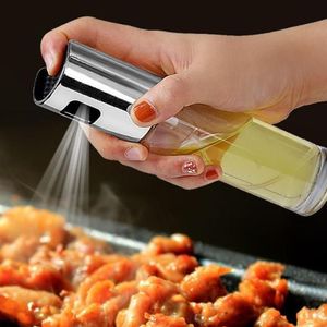 Opslag Flessen Potten Glas Olie Spray Fles Pomp Keuken Olijf Dispenser Gadget Koken Tool Sproeier Roestvrij Stalen Pot Lt257j