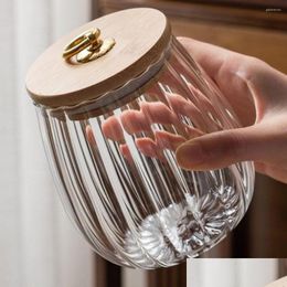 Botellas de almacenamiento Jares de cocina Jar de vidrio sellado japonés Transparente Hogar de alimentos de alto grado Gran capacidad de azúcar gota de azúcar D DHFBJ