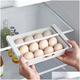 Opslagflessen potten keuken organizer verstelbare koelkastrek koelkast nullen houder houder der space ei fruit gereedschap druppel levering hom dhyx4