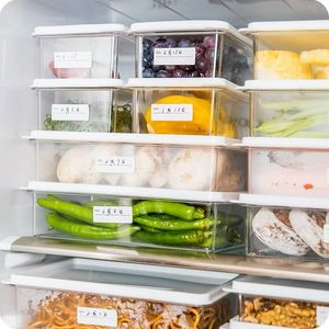 Opberg flessen potten keuken aparte transparante zeehonden vriezer organizer groentefruit verse doos koelkast voedselcontainers met