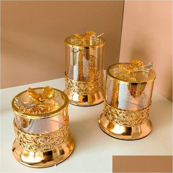 Bouteilles de rangement Jars Luxury Glass Candy Pot