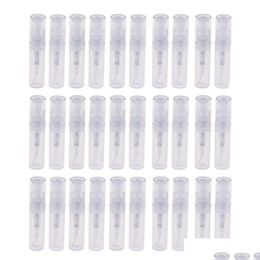 Bouteilles De Stockage Bocaux Mini Bouteille En Plastique De Pulvérisation Transparente De 2 Ml Par Échantillon Vide Convient Pour La Fête De Voyage 90Pcs3205 Drop Delivery 2 Dhl98