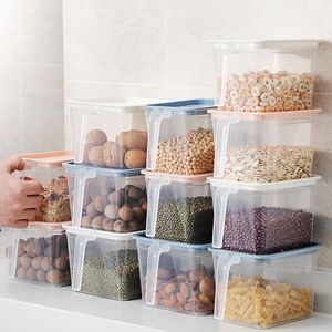 Opslagflessen Jaren Plastic Bakken Koelkast Box Voedsel Containers met Deksel voor Keuken Koelkast Kabinet Vriezer Bureau Organizer