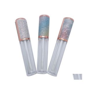 Bouteilles de stockage pots arc-en-ciel bouchon de couleur vide tube transparent 25 pièces 5 ml brillant à lèvres avec baguette contenant cosmétique emballage goutte livraison Dhvfz