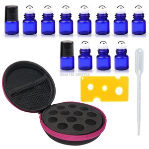 Frascos de botellas de almacenamiento Estuche rígido redondo para 1/4 5/8 DRAM Micro Mini Roll-on Glass - Almacenamiento de botellas de aceite esencial recargable StorageStora