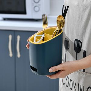 Opslagflessen potten lepel vork eetstokje houder box servies plank bestek afvoer rack behuizing B03E