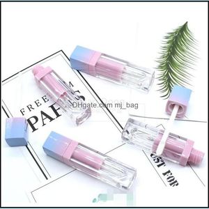 Bouteilles de stockage Pots Carré Vide Lip Gloss Conteneur Dégradés 3,5 ml Tubes de rouge à lèvres en plastique Sous-paquet transparent Chapstick Dhbye