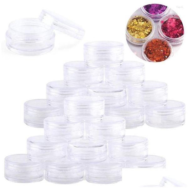 Bouteilles de stockage Pots Bouteilles de stockage 10/20/30/50Pcs 2.5G Bouteille en plastique vide Bijoux Perle Petit rond Conteneur cosmétique Pot Portab Dhu2P