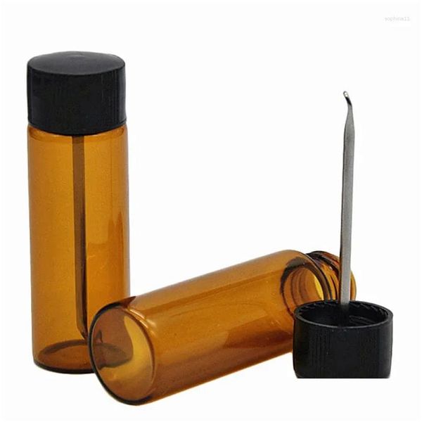 Botellas de almacenamiento Frascos Botellas de almacenamiento Botella de vidrio Snuff Snorter Caso Sniffer con kit de cuchara de metal Entrega de gota Home Garden Housekee Dhskn