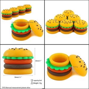 Opslagflessen potten sublimatie potten nieuwheid 1 stcs creatieve hamburger 5 ml concentraat sile opslagcontainer voor wasolie oliezalf met dhqem