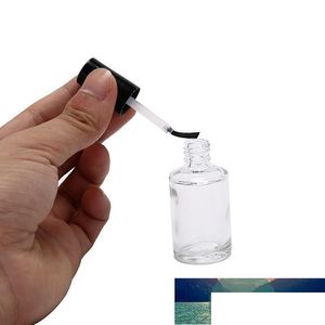 Opslagflessen potten transparant glas lege nagellakfles met borstel cosmetische containers 10 ml 15 ml hoge kwaliteit druppel leveren dhlvf