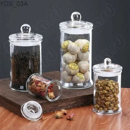 Bouteilles de stockage Pots Pot transparent Récipient en verre de style ic Bouteille en verre moderne Pot scellé avec couvercle Thé Grain de café couvert Petits pots de stockage 240327