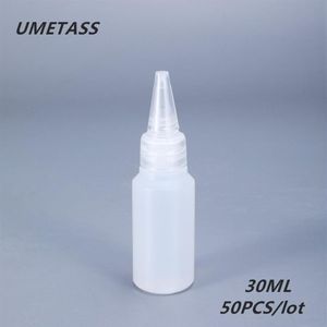 Botellas de almacenamiento Frascos UMETASS 30ML Pequeño apretón PE Plástico para pegamento Aceite Botella cuentagotas redonda Contenedor de líquido a prueba de fugas 50PCS lo2328