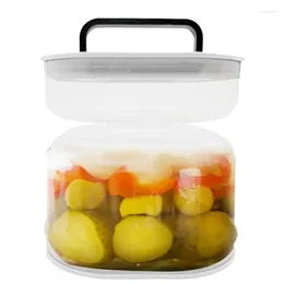 Opslagflessen Kimchi Jar Box Lekvrije Augurk Container Huishoudelijk Voedsel Scheiding Droge en Natte Dispenser Organizer Keuken Accessoires