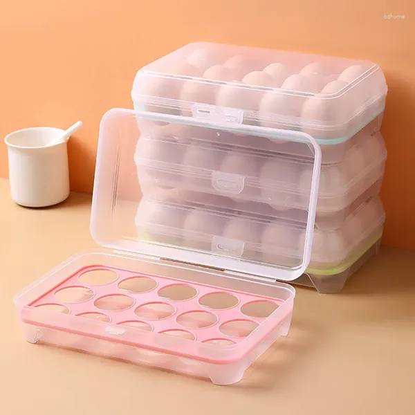 Bouteilles de rangement Cuisine 15 Boîte à œufs Réfrigérateur Grille Plateau en plastique Plastic