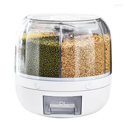 Bouteilles de stockage cuisine 360 degrés Rotation en plastique distributeur de grains de riz pour animaux de compagnie conteneur de nourriture seau boîte cadeau de pendaison de crémaillère