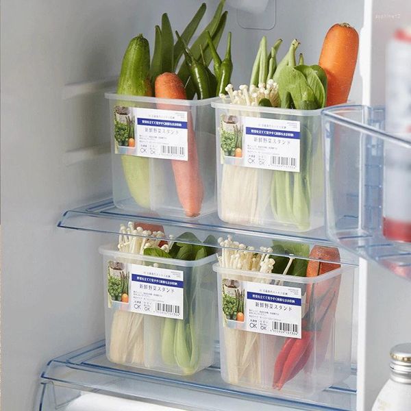 Bouteilles de rangement, boîte de cuisine, réfrigérateur, organisateur de légumes, conteneurs en plastique pour réfrigérateur, support de couche d'espacement frais