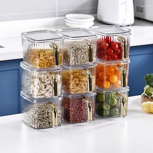 Opslagflessen keukendoos met handgreep koelkast groenten groente voedselcontainers stapelbare kruidenpot vers bijhouden plastic kan